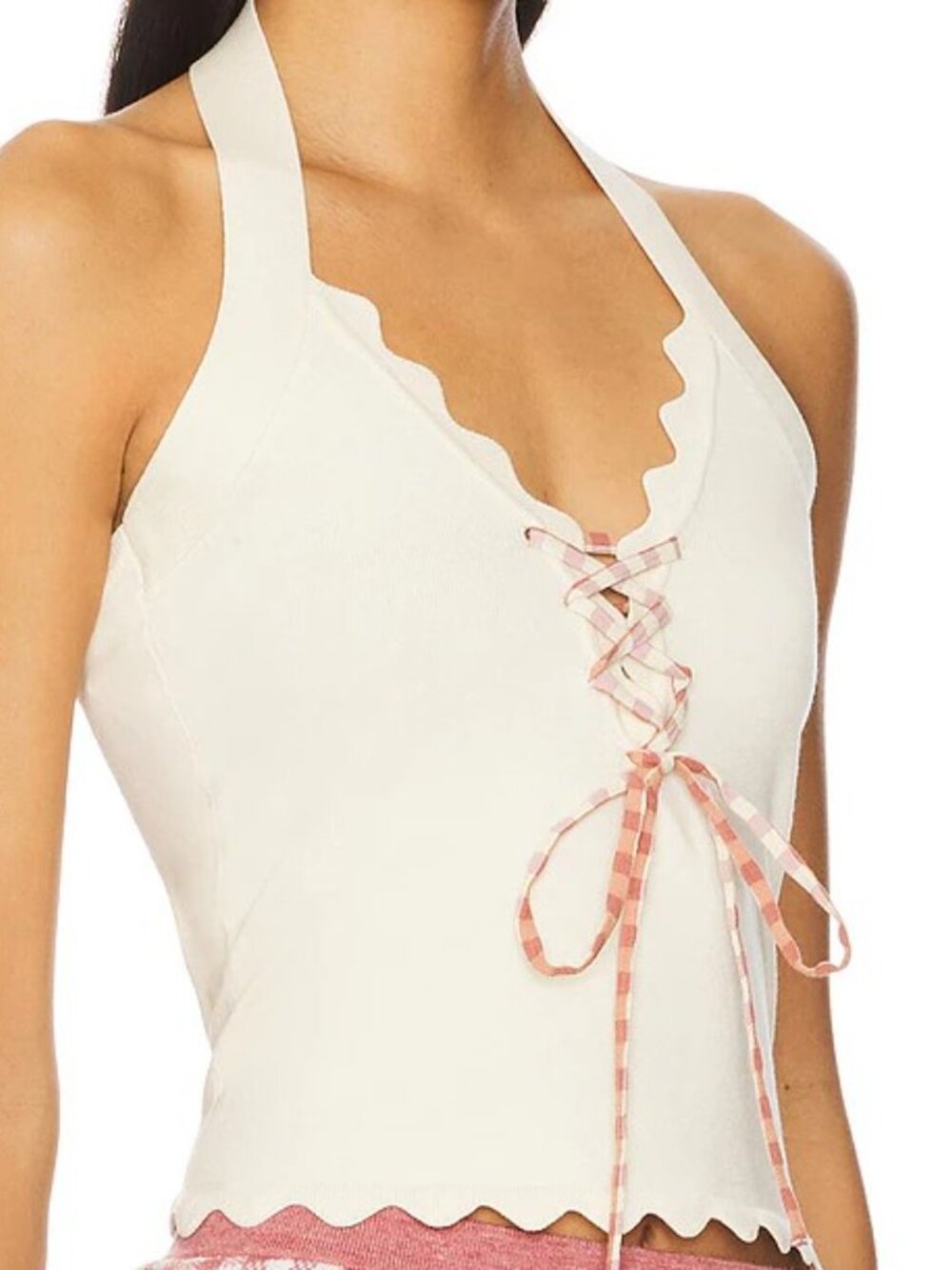 For Love & Lemons Mauve/Cream Checkered Bundle - Picture 6 of 13